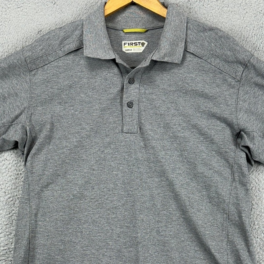First Tactical Mens Polo Shirt Large Gray Short Sleeve Rugby Casual 100% Cotton